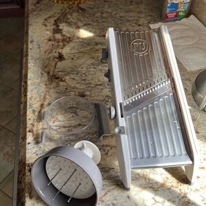 Mandoline Slicer with Attachments - Silver & Gray